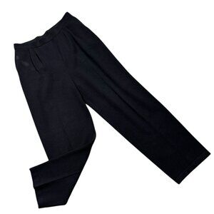 ST. JOHN Basics Santana Knit Dress Pants Wool Blend Knit Black Women's Size 12